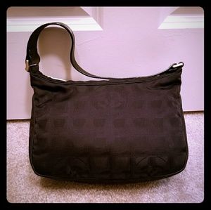 Authentic Chanel Travel Line Jacquard Hand Bag